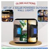 SET OF 2 SOLAR POWERED OUTDOORWALLï¿½LIGHTS
