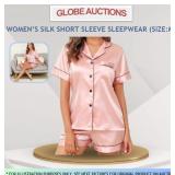 WOMENï¿½S SILK SHORT SLEEVE SLEEPWEAR (SIZE: M)