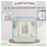 LIL SIS LONG SLEEVE SWEATSHIRT FOR KIDS(SIZE: 100)