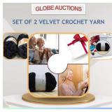 SET OF 2 VELVET CROCHET YARN