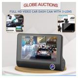 FULL HD VIDEO CAR DASH CAM WITH 3-LENS