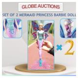 SET OF 2 MERMAID PRINCESS BARBIE DOLLS