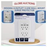 INSIGNIA 4-OUTLET 3-USB WALL MOUNT SURGE PROTECTOR