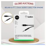 BELKIN 6-FT 3.5mm AUDIO CABLE FOR IPHONE
