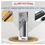 6-OUTLET SURGE PROTECTOR WITH 2-FT CABLE