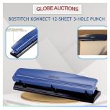 BOSTITCH KONNECT 12-SHEET 3-HOLE PUNCH