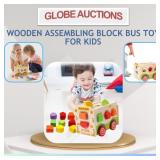 WOODEN ASSEMBLING BLOCK BUS TOY FOR KIDS