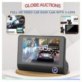 FULL HD VIDEO CAR DASH CAM WITH 3-LENS