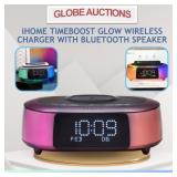 iHOME TIMEBOOST GLOW WIRELESS CHARGER+BT SPEAKER