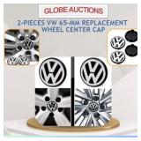 2-PCS VW 65-MM REPLACEMENT WHEEL CENTER CAP