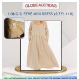 LONG SLEEVE MIDI DRESS (SIZE: 110)