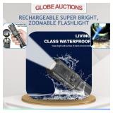 RECHARGEABLE SUPER BRIGHT, ZOOMABLE FLASHLIGHT