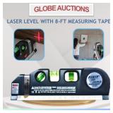 LASER LEVEL WITH 8-FT MEASURING TAPE
