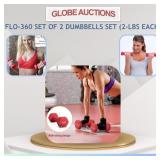 FLO-360 SET OF 2 DUMBBELLS SET (2-LBS EACH)