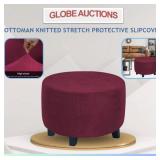 OTTOMAN KNITTED STRETCH PROTECTIVE SLIPCOVER