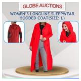 WOMENï¿½S LONGLINE SLEEPWEAR HOODED COAT(SIZE: L)
