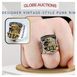 DESIGNER VINTAGE-STYLE PUNK RING