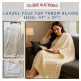 LUXURY FAUX FUR THROW BLANKET (SIZE: 44" x 24")