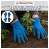 SET OF 2 SEAMLESS CRINKLE GARDENING GLOVES