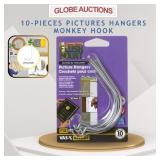 10-PIECES PICTURES HANGERS MONKEY HOOKS