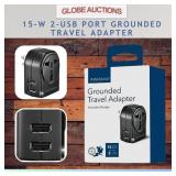 15-W 2-USB PORT GROUNDED TRAVEL ADAPTER