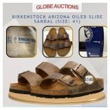 BIRKENSTOCK ARIZONA OILED SLIDE SANDAL (MSP:$149)