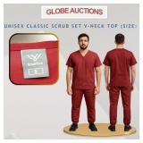 UNISEX CLASSIC SCRUB SET V-NECK TOP (SIZE: S)