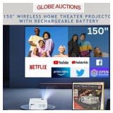 NEW 150" BLUETOOTH RECHARGEABLE PROJECTOR_MSP:$168