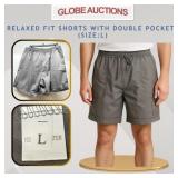 RELAXED FIT SHORTS WITH DOUBLE POCKETS (SIZE:L)