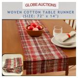 WOVEN COTTON TABLE RUNNER (SIZE: 72" x 14")