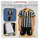 KIDS JUVENTUS CHIESA JERSEY & SHORT SET (SIZE: 18)
