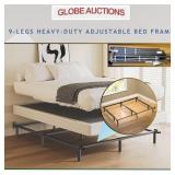 NEW 9-LEGS ADJUSTABLE BED FRAME, HEAVY-DUTY