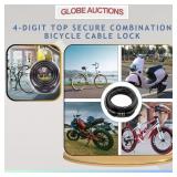 4-DIGIT BICYCLE CABLE LOCK, TOP SECURE COMBINATION
