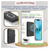 MAGNETIC WIRELESS CHARGER W/ 5000mAh POWER BANK