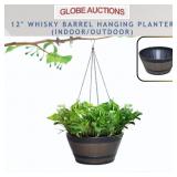 12" WHISKY BARREL HANGING PLANTER (INDOOR/OUTDOOR)