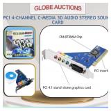 PCI 4-CHANNEL C-MEDIA 3D AUDIO STEREO SOUND CARD