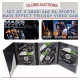 SET OF 5 XBOX-360 MASS EFFECT TRILOGY VIDEO GAME