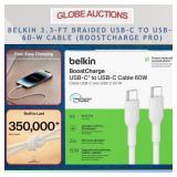 BELKIN 3.3-FT 60-W BRAIDED USB-C TO USB-C CABLE