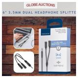 6-INCH 3.5MM DUAL HEADPHONE SPLITTER