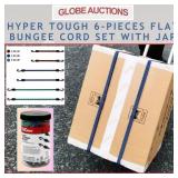 6-PCS FLAT BUNGEE CORD SET W/ JAR