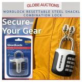 WORDLOCK RESETTABLE STEEL SHACKLE COMBINATION LOCK