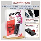 ENERGIZER MAX 10000mAh USB-C 3-PORT POWER BANK