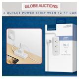 3-OUTLET POWER STRIP WITH 12-FT CORD