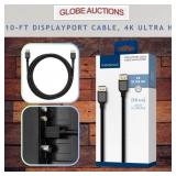 10-FT DISPLAYPORT CABLE, 4K ULTR HD