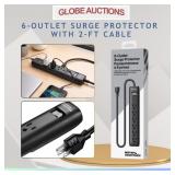 6-OUTLET SURGE PROTECTOR W/ 2-FT CORD