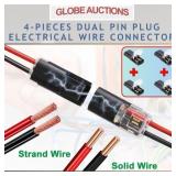 4-PIECES DUAL PIN PLUG ELECTRICAL WIRE CONNECTOR