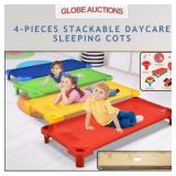 NEW 4-PCS STACKABLE DAYCARE SLEEPING COTS_MSP:$248
