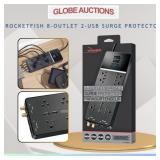 NEW ROCKETFISH 8-OUTLET 2-USB SURGE PROTECTOR