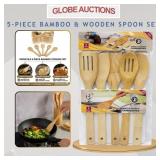 5-PIECE BAMBOO & WOODEN SPOON SET