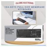 FULL-SIZE MEMBRANE KEYBOARD WITH 104-KEYS